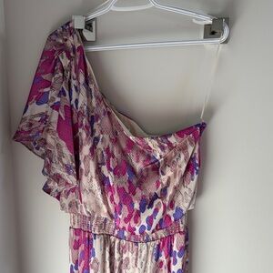 Jessica Simpson One-Shoulder Pink and Purple Dress